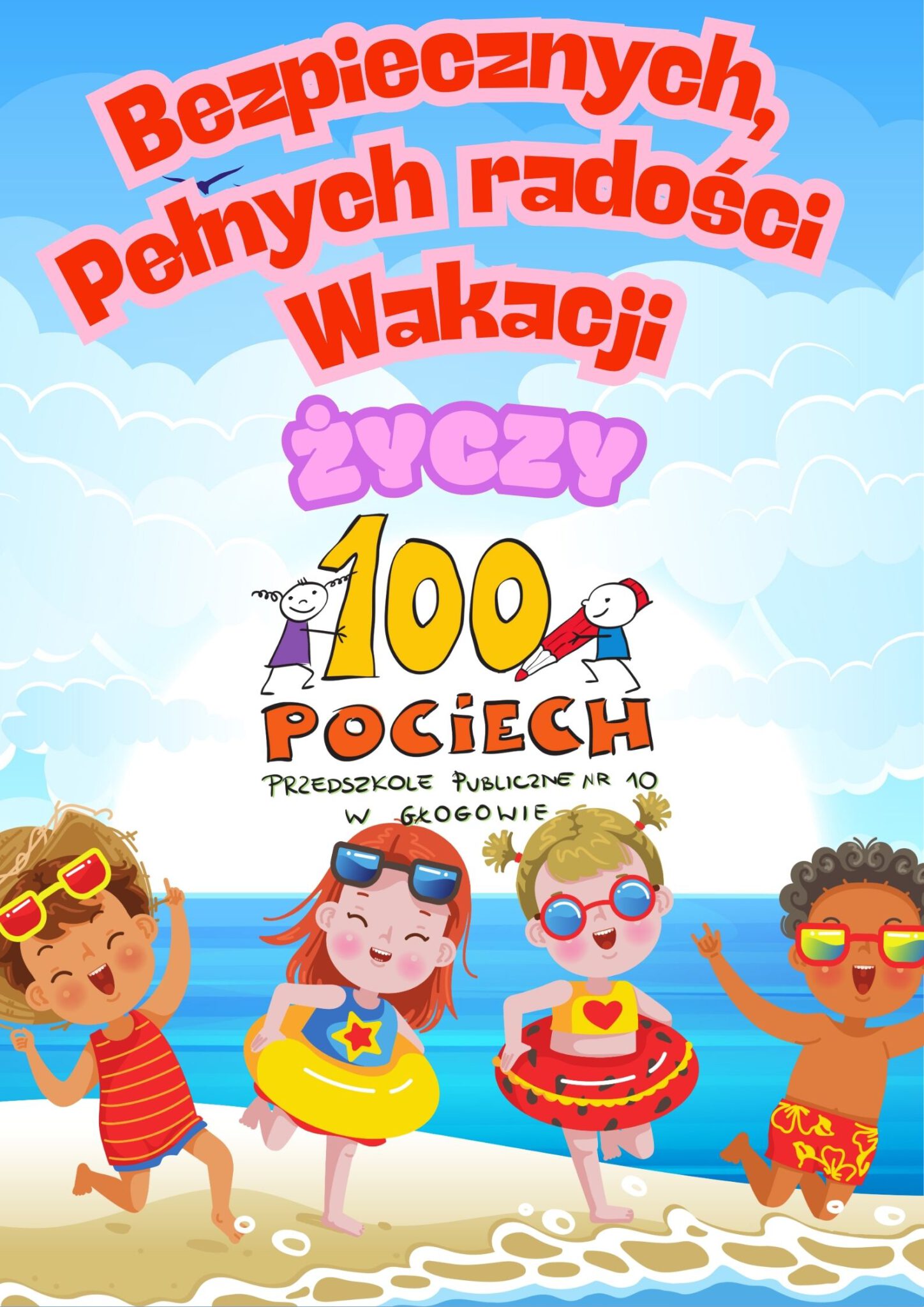 Infografika - dzieci na plaży wakacje